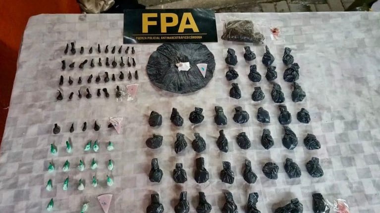 Las drogas secuestradas en el procedimiento de la FPA.