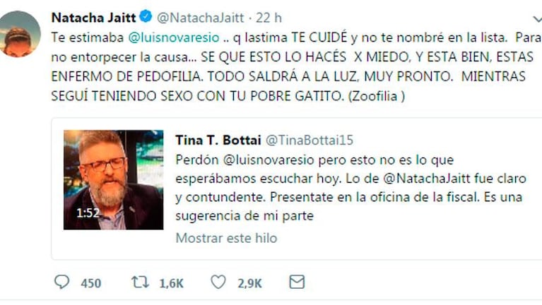 Las duras acusaciones de Natacha Jaitt contra los que la criticaron por sus denuncias