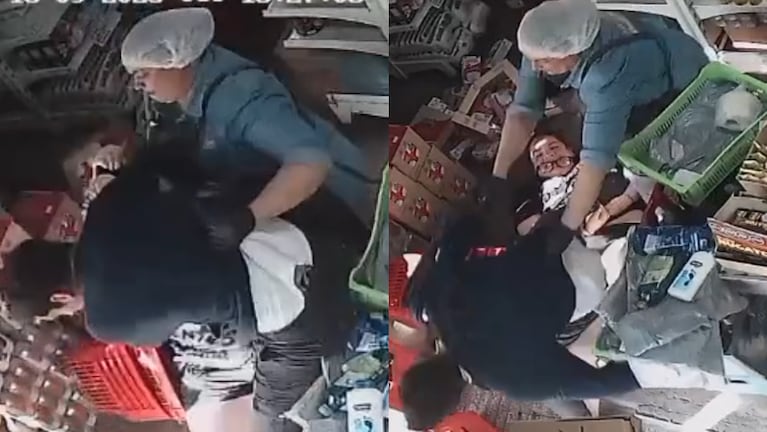 Las empleadas del comercio pelearon para retener al ladrón.