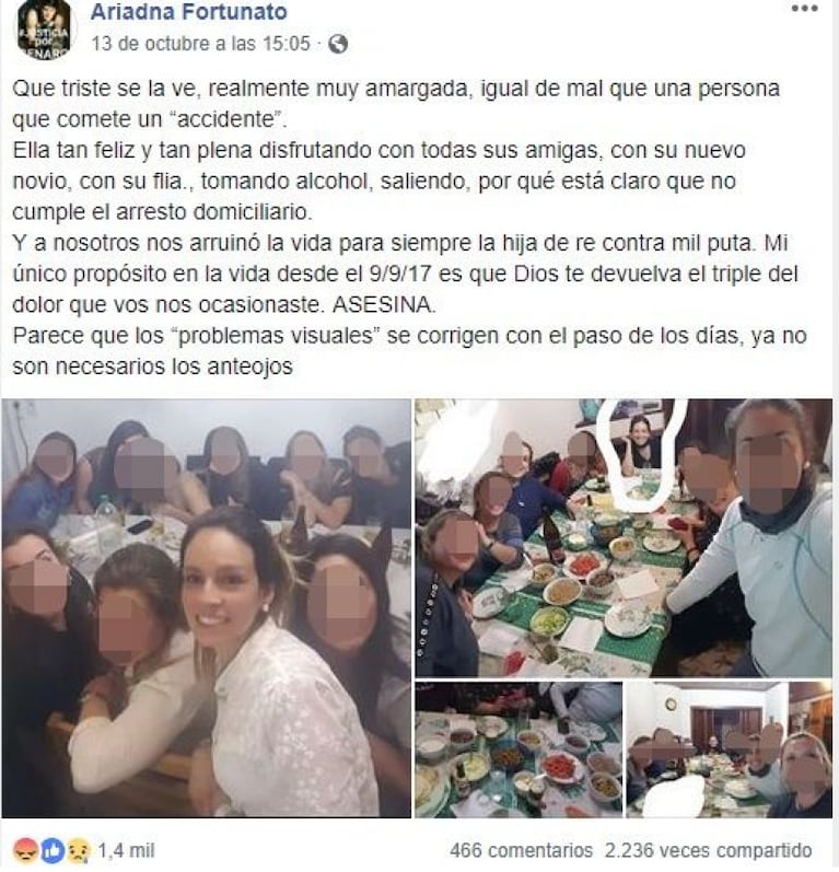 Las fotos de Julieta Silva que indignan a la familia del rugbier muerto