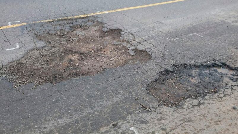 Las fotos muestran el estado de la ruta, entre Villa del Rosario y Río Primero. 