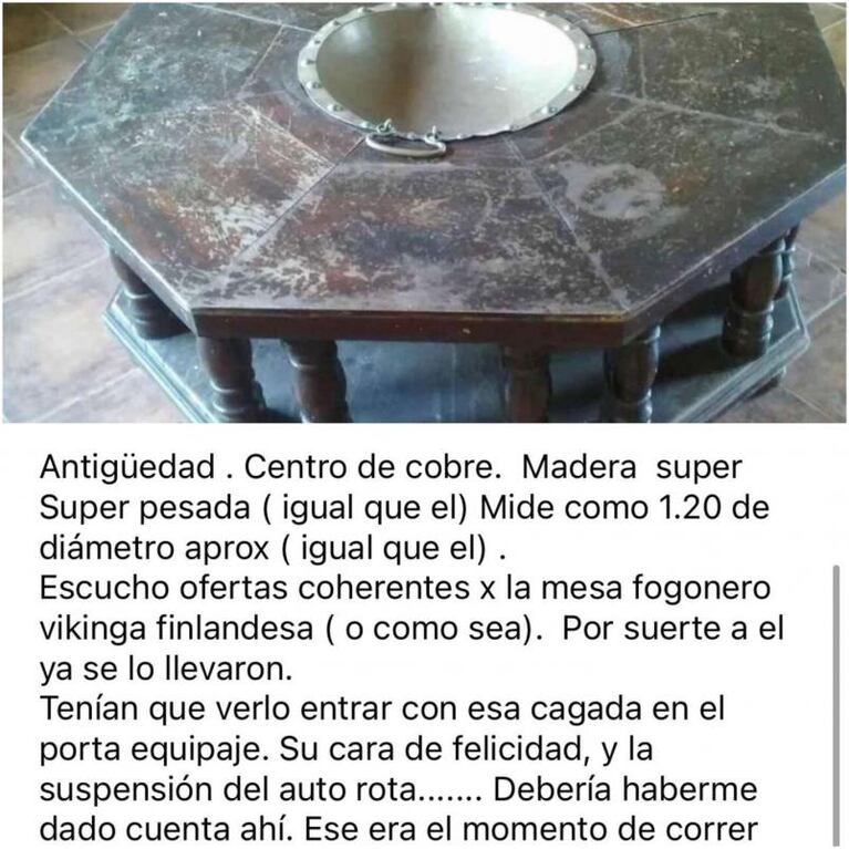 Las ingeniosas publicaciones de una mujer para vender sus muebles por Facebook