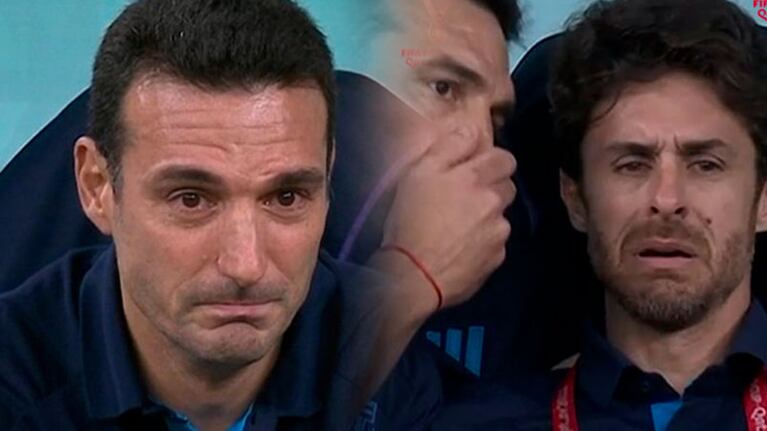 Las lágrimas de Scaloni y Aimar en medio de tanta tensión.