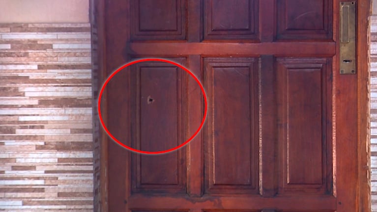 Las marcas de la balacera en barrio Yapeyú.