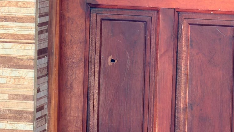 Las marcas de la balacera en barrio Yapeyú.