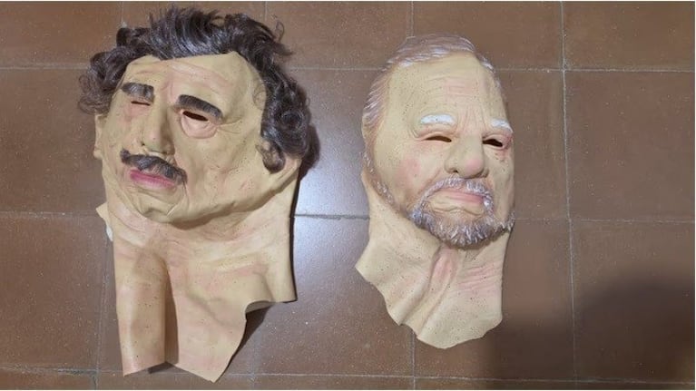 Las máscaras que habría usado la banda de ladrones de autos.