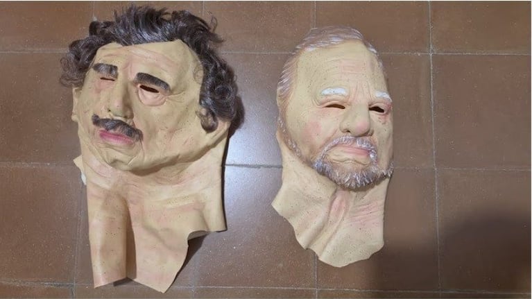Las máscaras que habría usado la banda de ladrones de autos.