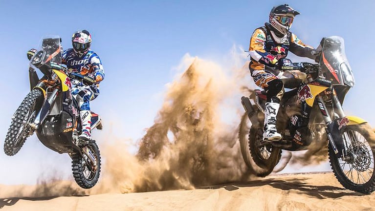 Las motos, un espectáculo aparte en el Dakar.