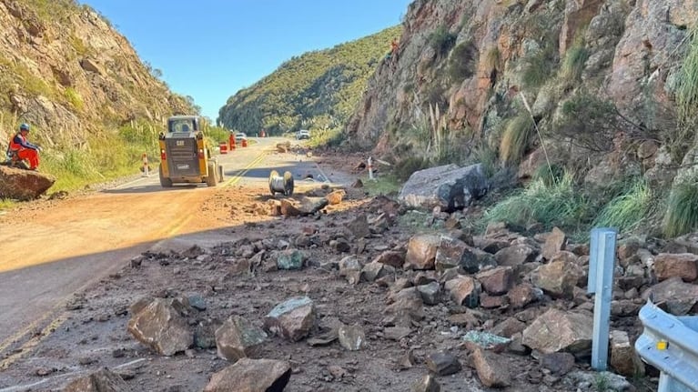 Las obras en el camino de las Altas Cumbres.
