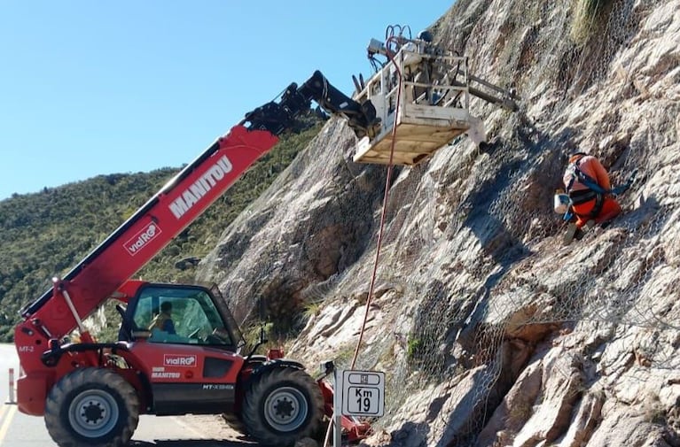 Las obras en el camino de las Altas Cumbres.