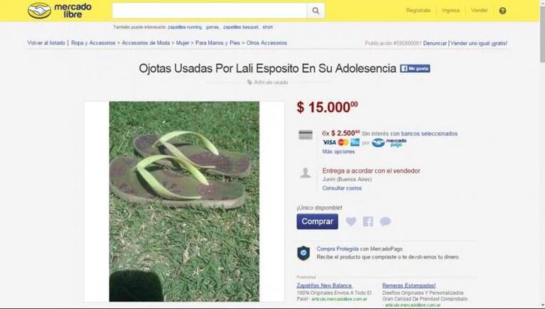 Las ojotas más caras de Lali