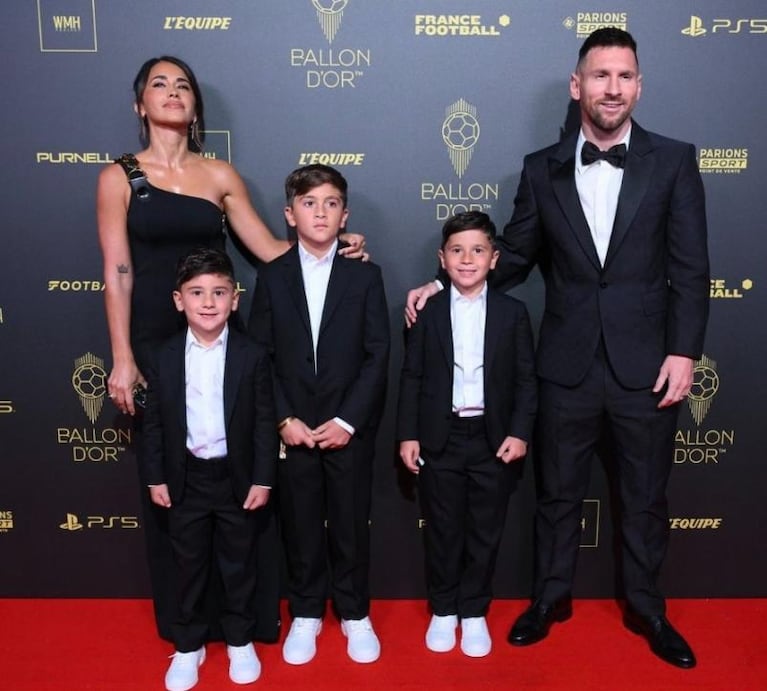 Las perlitas de la majestuosa entrada de Messi y su familia al Balón de Oro