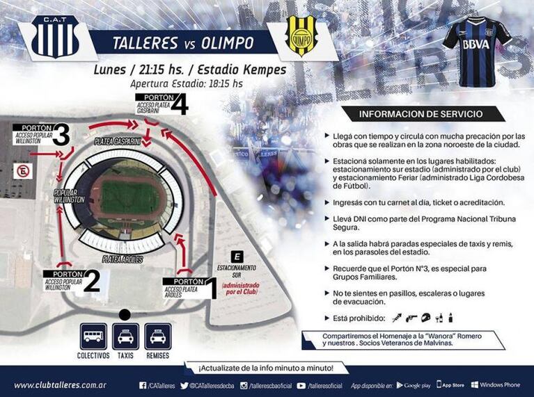 Las recomendaciones de Talleres en la vuelta al Kempes