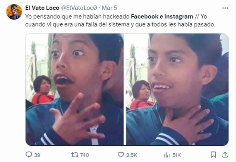 Las redes sociales de Meta se cayeron a nivel mundial.