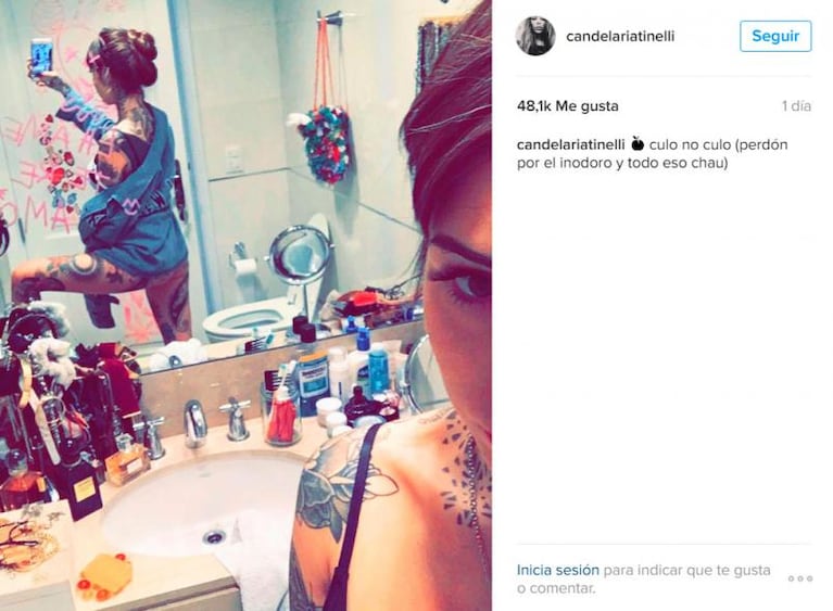 Las selfies terroríficas y provocativas de Cande Tinelli