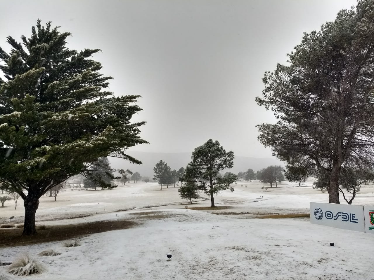 Las sierras de Córdoba bajo la nieve en el primer día de setiembre. 