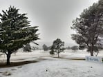 Las sierras de Córdoba bajo la nieve en el primer día de setiembre. 