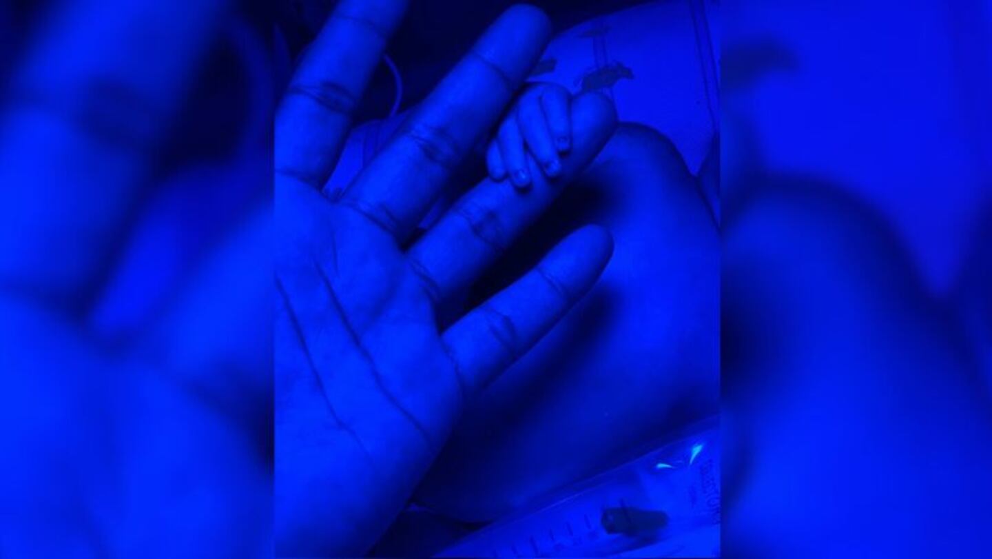 Las tiernas fotos del cuartetero con la que confirmó el nacimiento de su bebé: “Yo ya gané”