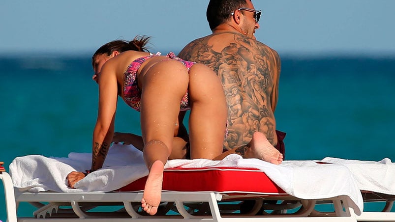 Las vacaciones de Carlos Tevez y Vanesa Mansilla en Miami. 