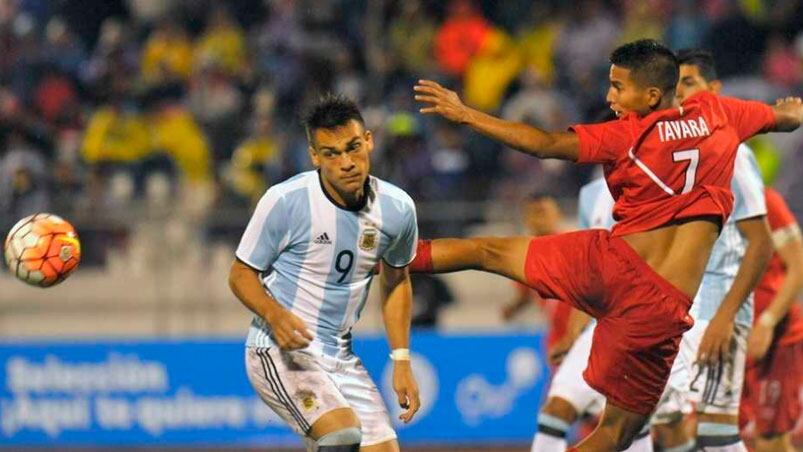 Lautaro Martínez, el autor del gol argentino. Foto: AFP