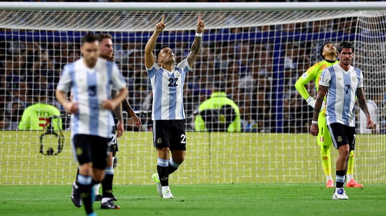 Lautaro Martínez marcó el 1-0 de la Selección argentina vs Perú (Foto: Reuters)