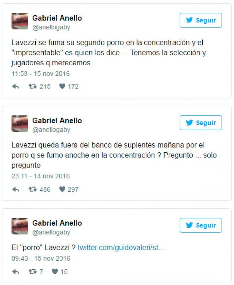 Lavezzi vs. Anello: el periodista redobló la apuesta 