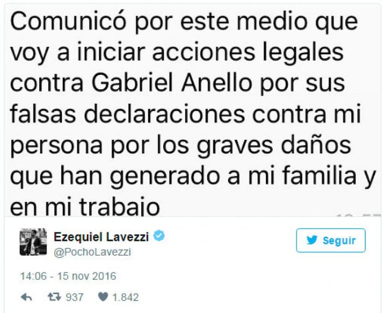 Lavezzi vs. Anello: el periodista redobló la apuesta 