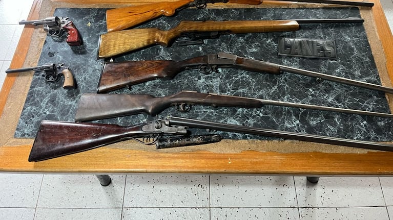 Le allanaron la casa por violencia familiar en Córdoba y le encontraron un arsenal de armas