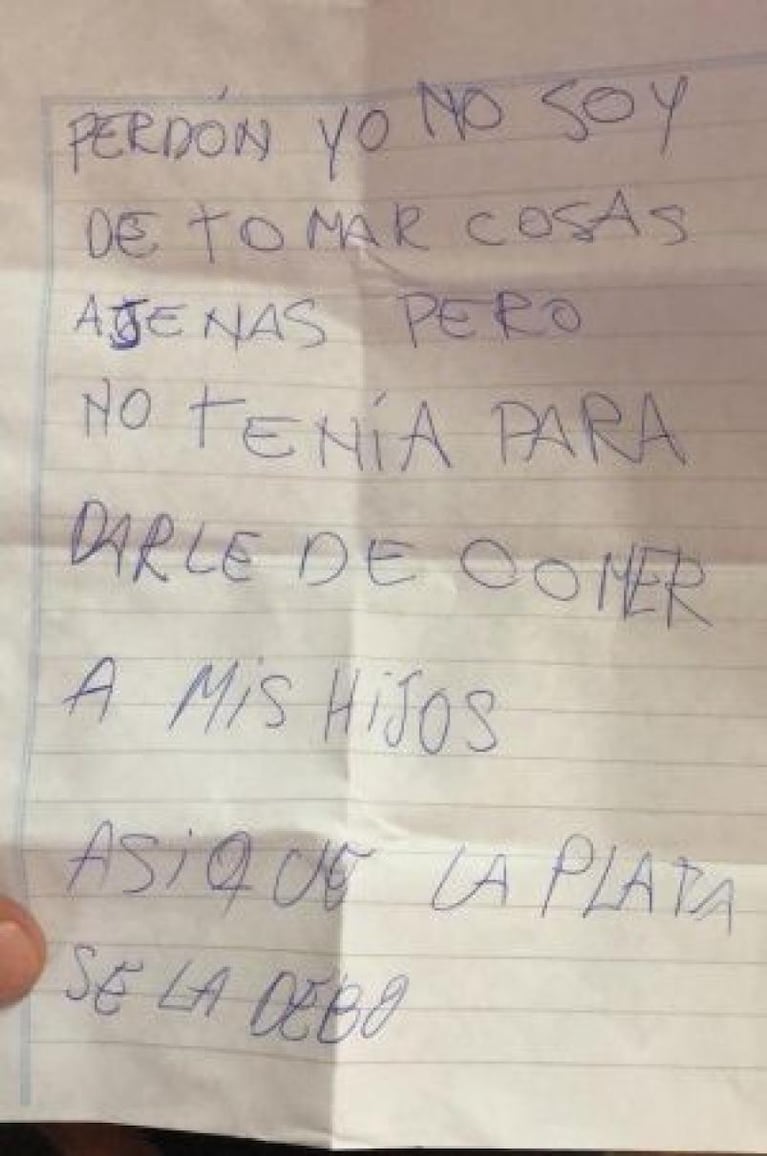 Le devolvieron la billetera sin plata, pero con una nota que lo conmovió