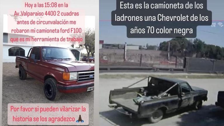 Le empujaron su camioneta con una chata y se la robaron: el video