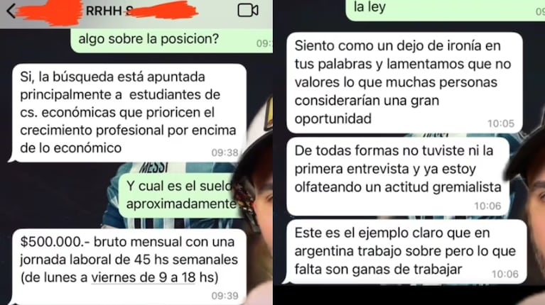 Le ofrecieron $500.000 e insólitos “beneficios” por 45 horas semanales: lo rechazó y se volvió viral