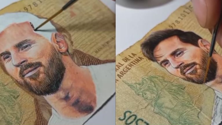 Le ofrecieron miles de pesos por el dibujo de Messi en un billete