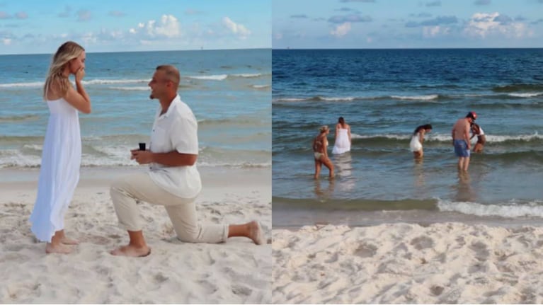 Le pidió matrimonio a su novia en la playa pero la propuesta terminó de la peor manera. Foto: TikTok