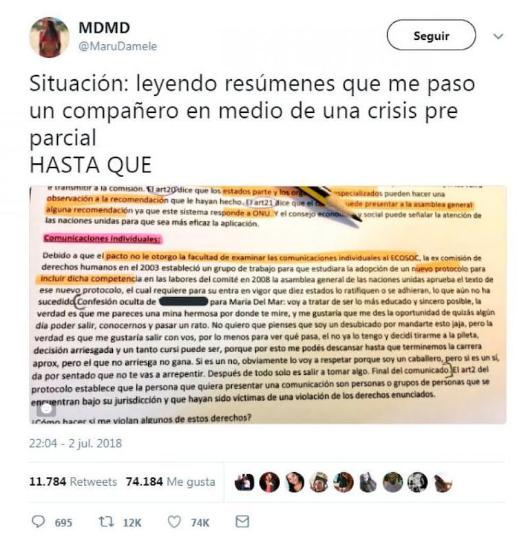 Le respondió a su compañero tras la declaración de amor en el resumen