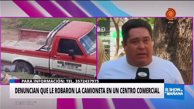 Le robaron la camioneta y lo dejaron sin trabajo