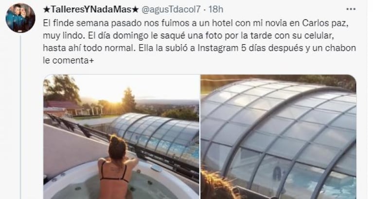 Le sacó una foto a su novia en Carlos Paz y lo alertaron por un "fantasma"