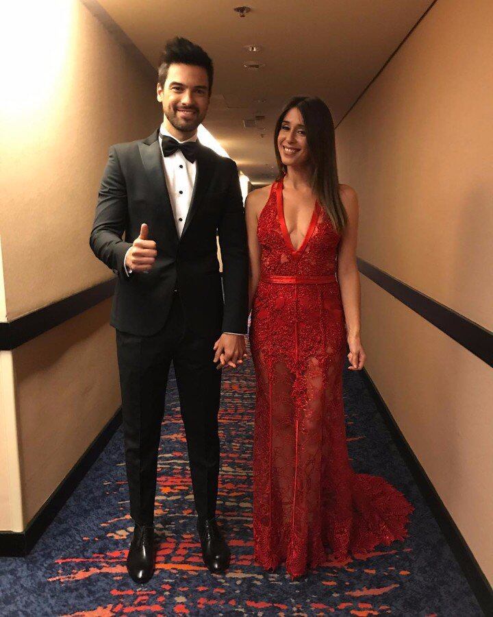 Leandro "Chino" Leunis, con su novia.