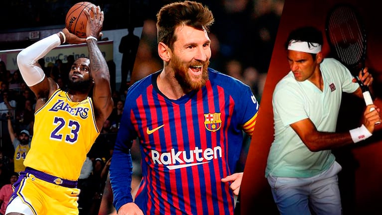 Lebron James, Lionel Messi y Roger Federer, tres de los atletas mejores pagos en el mundo.