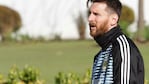 Leo Messi entrena con la Selección Argentina. 