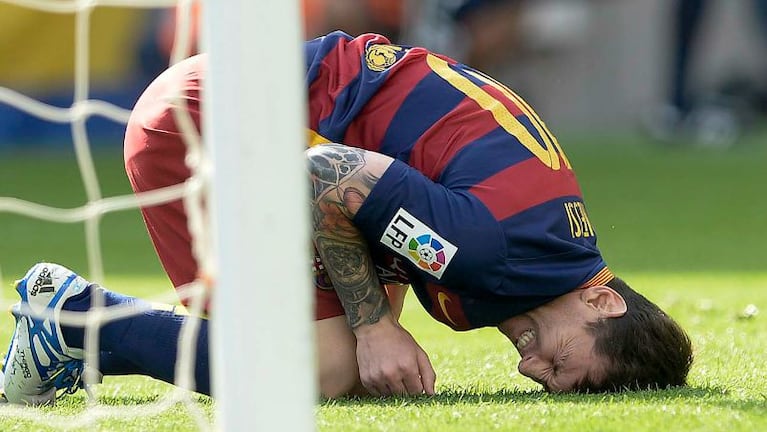 Leo se rompió un ligamento tras un choque contra un jugador de Las Palmas.