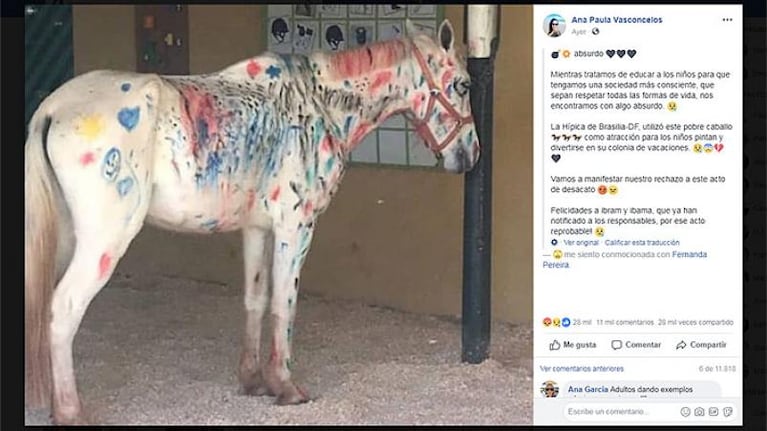 Les hicieron pintar un caballo en una actividad escolar