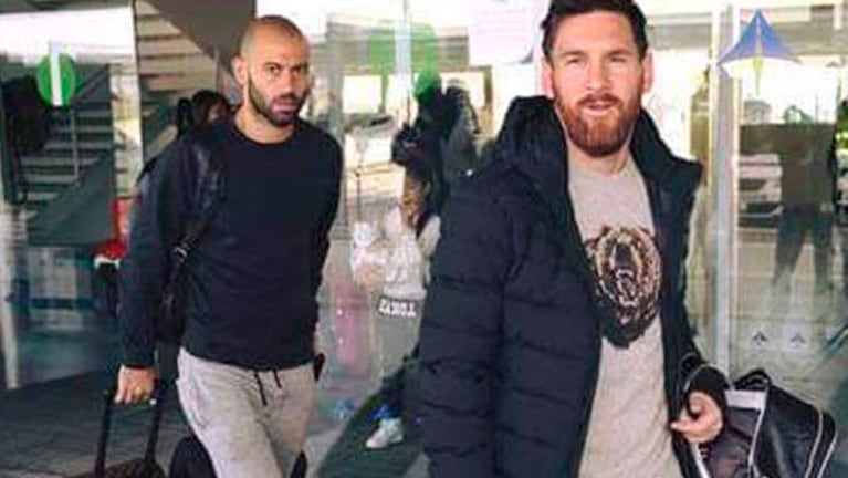 Lio Messi y Javier Macherano ya están en Barcelona.