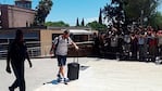 Lionel Messi, al arribar a San Juan con el equipo argentino.