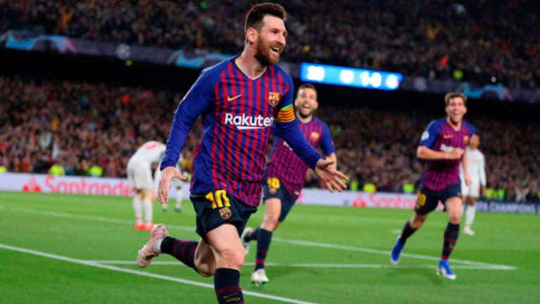 Lionel Messi festeja su golazo.