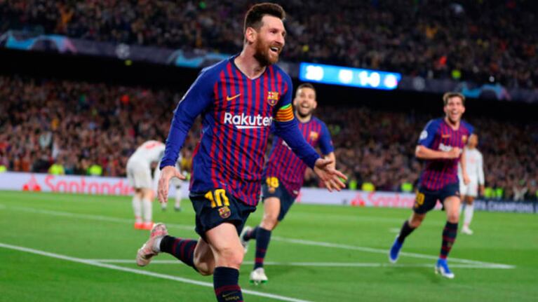 Lionel Messi festeja su golazo.