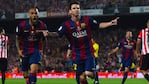 Lionel Messi festejando el golazo para otro título del Barcelona (Foto: SkySports)  