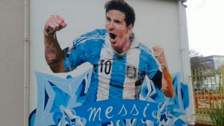Lionel Messi, inmortalizado en su escuela primaria.