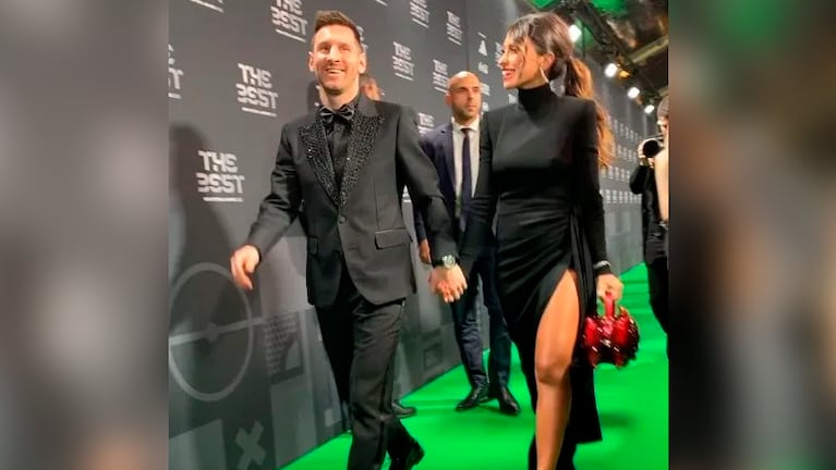 Lionel Messi y Antonela Roccuzzo, de gala. 