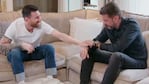 Lionel Messi y el periodista Pablo Giralt durante la entrevista.