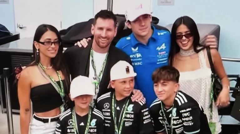 Lionel Messi y su familia junto a Colapinto en Miami. (Foto: ESPN)